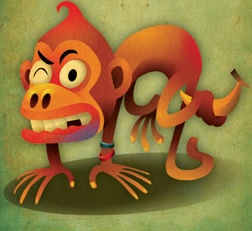 Рисунок злой красной обезьяны
