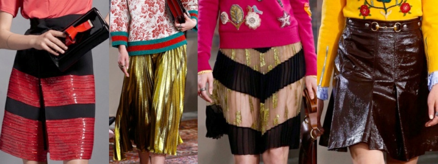 Модные юбки из курортной коллекции 2016 от Gucci и Giorgio Armani