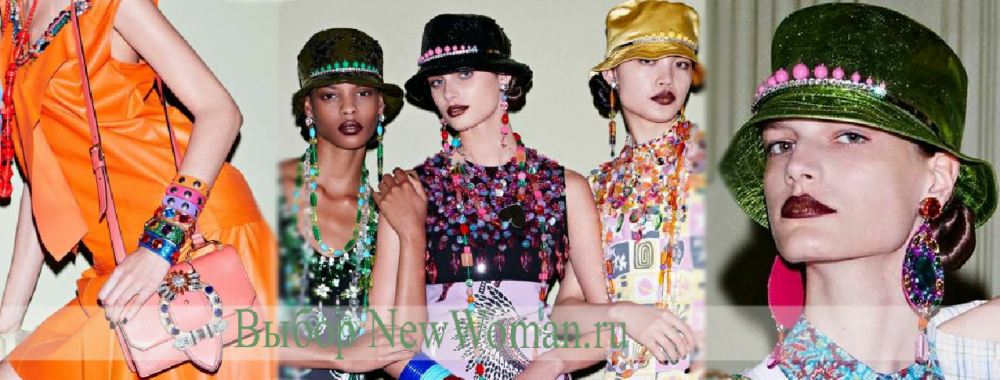 Фото модной бижутерии от Miu Miu - цветные браслеты, серьги, ожерелья