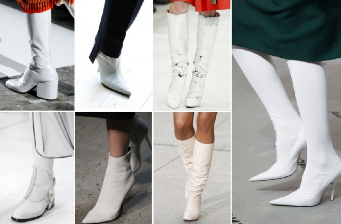 модная тенденция - белые туфли, сапоги, ботильоны 