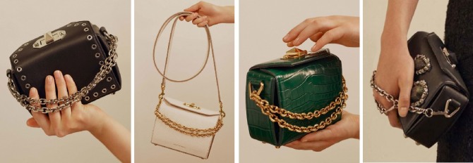  Модный декор сумок 2018 - сумки малютки с металлическими цепями