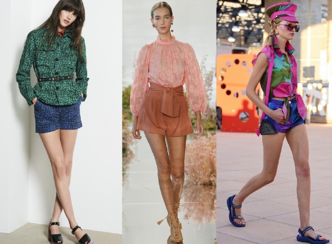 модное направление на весну лето 2018 - комплект одежды блузка с шортами