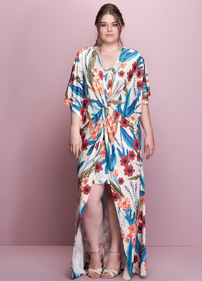 модное платье-халат для полных женщин летняя мода 2018