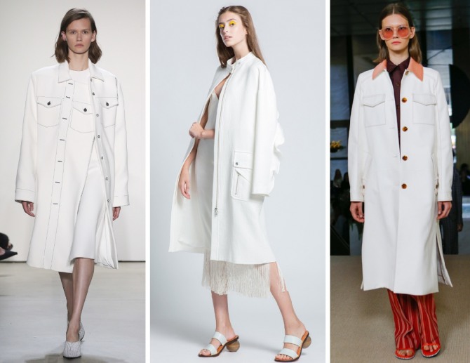 Женское пальто белого цвета от Dion Lee, Tracy Reese, Derek Lam