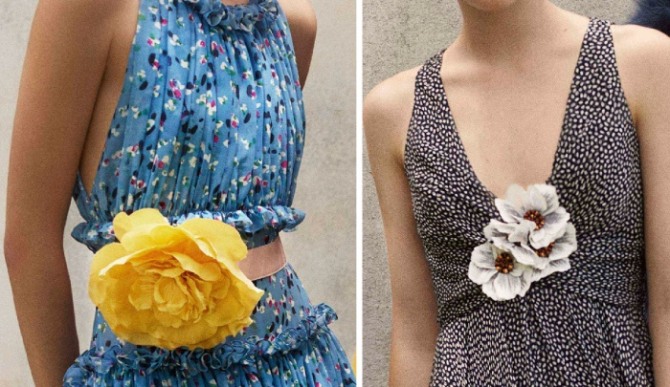 модный аксессуар к летнему платью 2018 - цветок на поясе