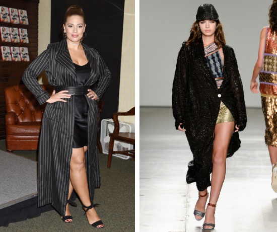 Модные пальто для полных женщин с черно-белым принтом - тенденции весны 2018.