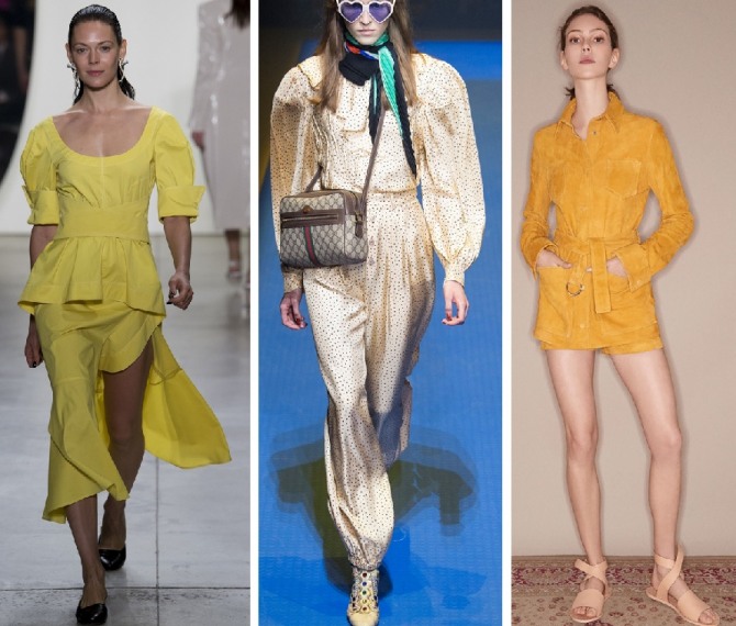 весенняя мода 2018 - костюмы желтого цвета