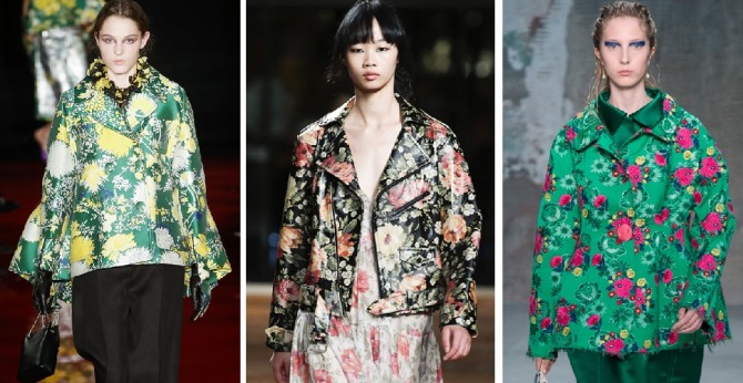 модный женский весенний тренд 2018 - куртки с ярким цветочным рисунком