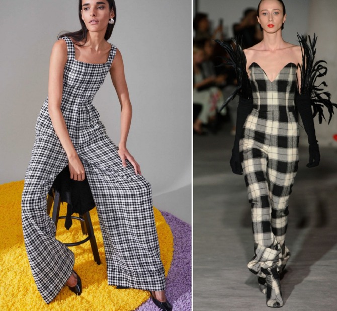 женские комбинезоны в клетку - модная тенденция 2018 2019 года
