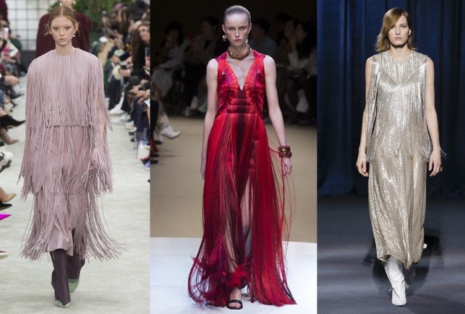 платья с бахромой - модный тренд осень-зима 2018-2019