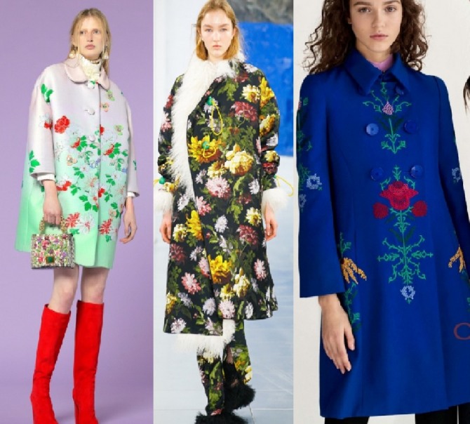 модный тренд Осень-Зима в женской моде - пальто с цветочным принтом