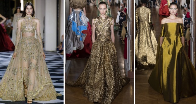 роскошные платья цвета золота для новогоднего торжества 2019