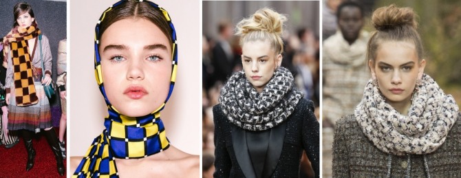модные женские шарфы Осень-Зима 2018 2019 в клетку
