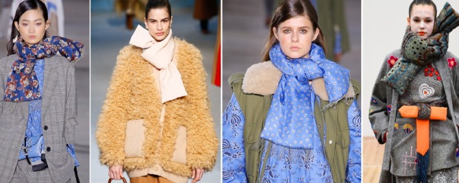 модные аксессуары 2019 года - это дутые шарфы пуфферы, максимально плотно закрывающие область шеи в холода
