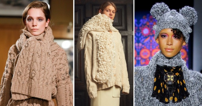 зимний женский шарф 2019 крупной вязки