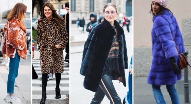 Уличная мода, Милан 2019 - шубы, меховые пальто и полушубки