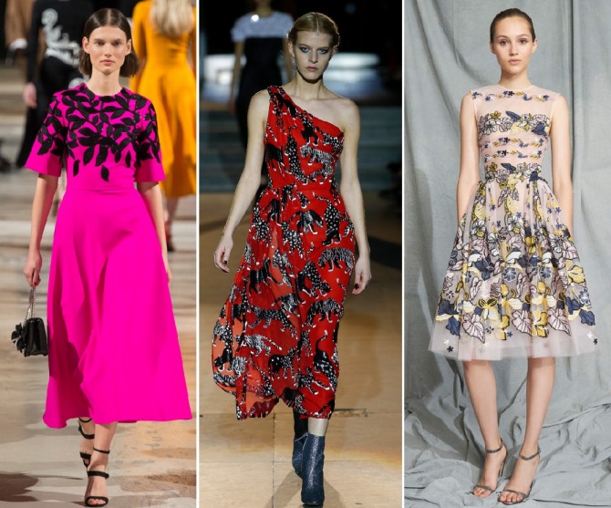 платье для торжества 2019 - модные луки с показов 2019 Oscar de la Renta, Carolina Herrera, Zuhair Murad