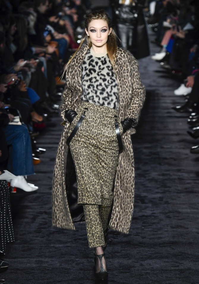 теплая осенне-зимняя юбка с леопардовым принтом