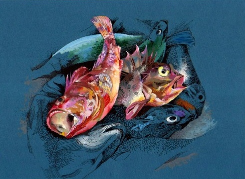 живопись картина рыбы