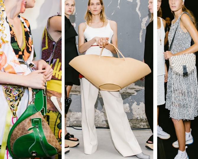 летние сумки 2019 с модных дефиле - рюкзак, корзинка оверсайз, седло