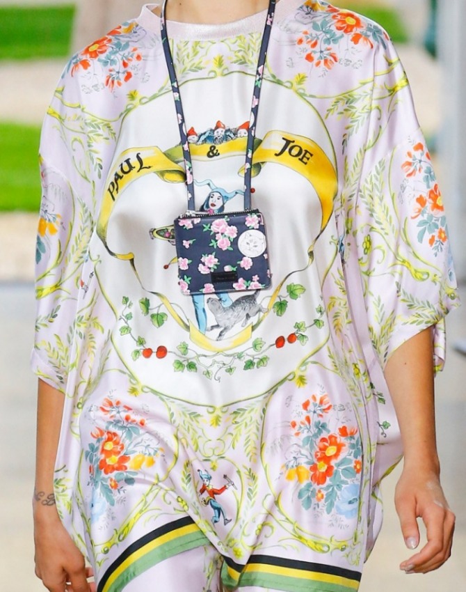 модная женская шелковая туника лето 2019 с аксессуаром кошельком на шее на шнуре