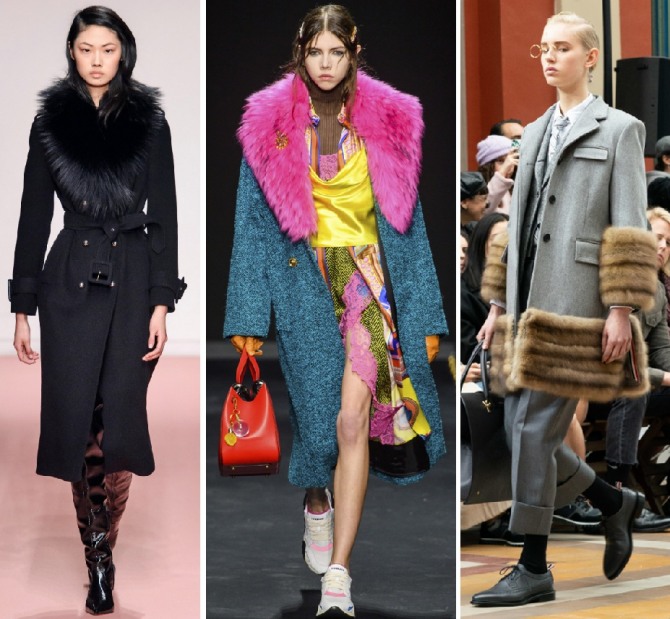 Стильные женские пальто Осень-Зима 2019 2020 с меховой отделкой