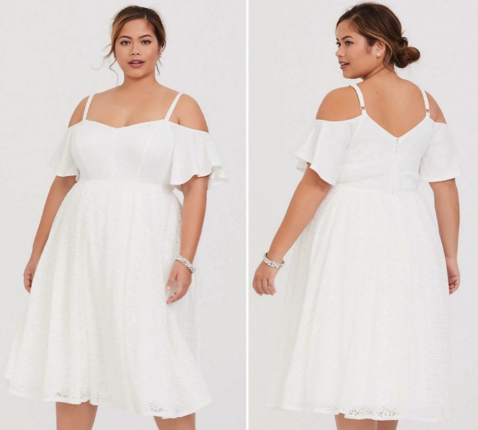 кружевное белое летнее платье на полной модели