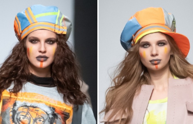 модные береты осень-зима 2019-2020 из клиньев цветной кожи, дизайнер Егор Гуляев