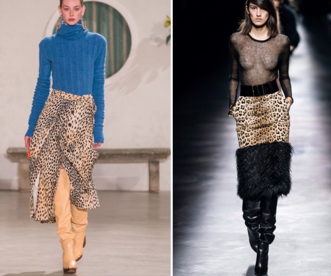 зимние юбки с леопардовым принтом