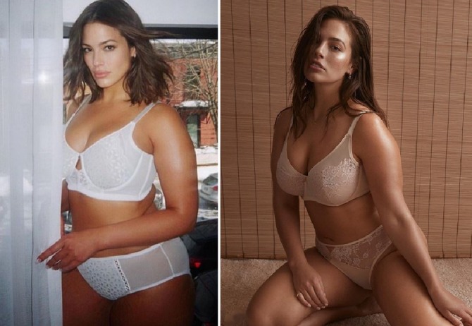 Plus-size модель Maria Ashley Graham в нижнем белье