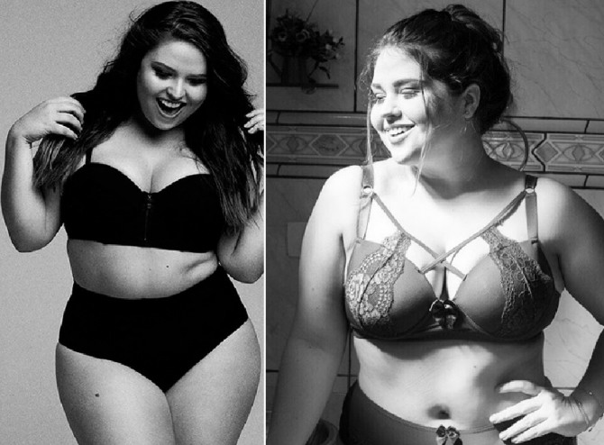 Plus-size модель Kamila Faria в нижнем белье