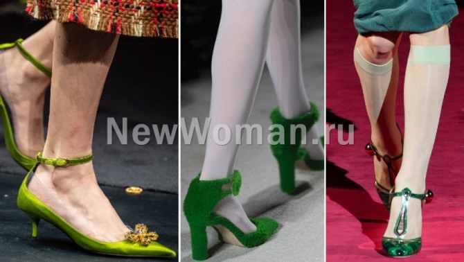 туфли какого цвета самые модные в 2020 году - зеленые