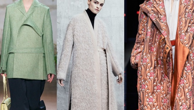 модный осенний тренд 2019 - пальто с запахом и застежкой на хлястик