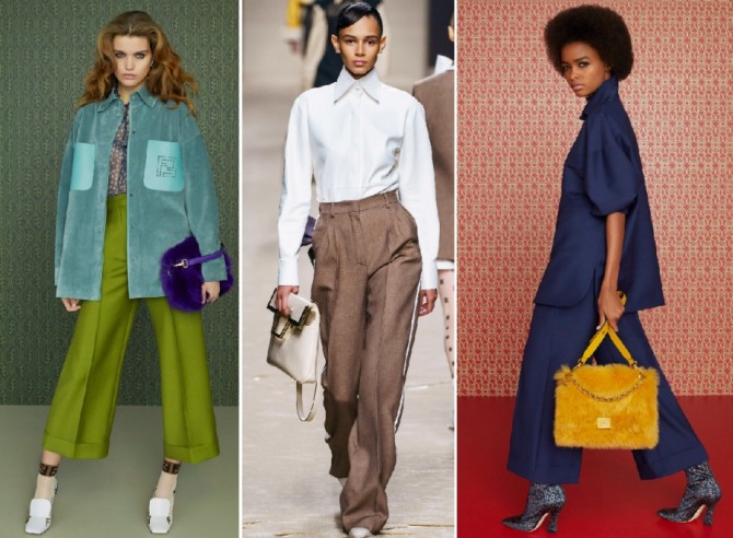 Стильные образы с брюками на сезон осень-Зима 2019-2020 от модного дома Fendi
