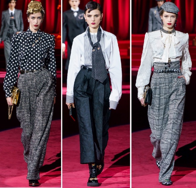 женские брюки с показа осень-зима 2019-2020 от Dolce & Gabbana
