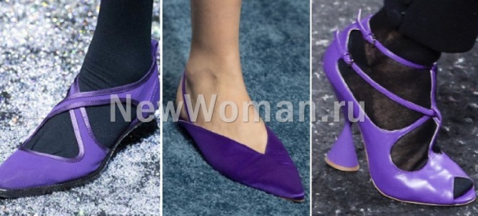 модные женские туфли 2020 года фиолетового цвета