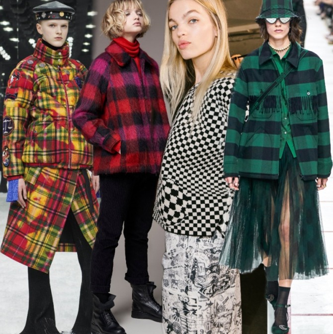 женские стильные куртки с клетчатым принтом от мировых брендов на сезон осень 2019