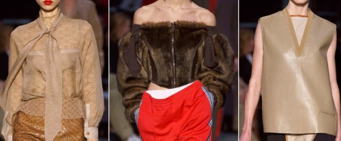 модные блузки 2020 года от модного дома Burberry - шифон, мех, кожа
