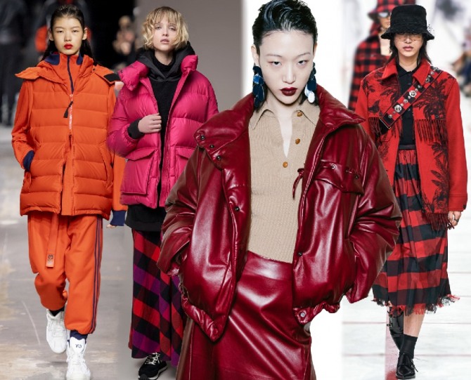 с чем носить красную куртку девушкам и женщинам - идеи стилистов с модных показов