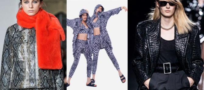 женские куртки осень 2019, принты - питон, леопард, крокодил