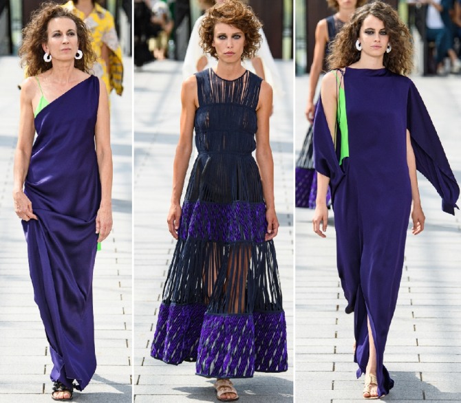 летние вечерние фиолетовые платья 2020 года от бренда Maison Rabih Kayrouz