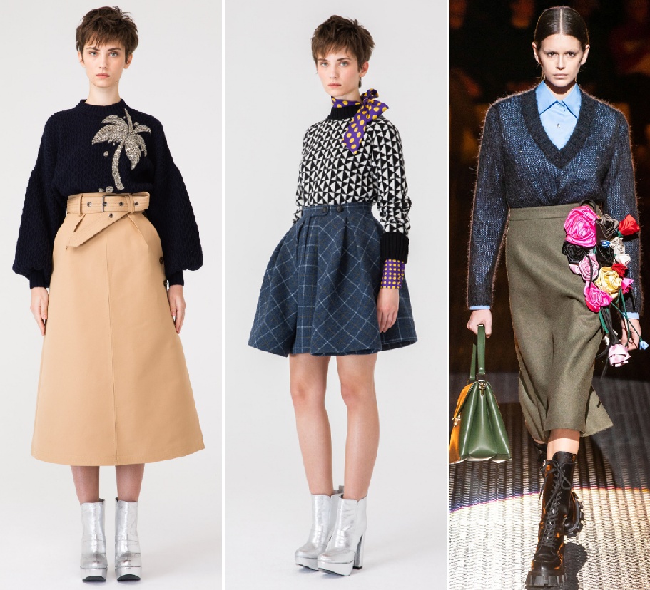 свитер с юбкой. вязаный свитер с юбкой. показ celine осень зима 2021 2022. юбка плиссе 2020 тренд. юбки 2020 год.