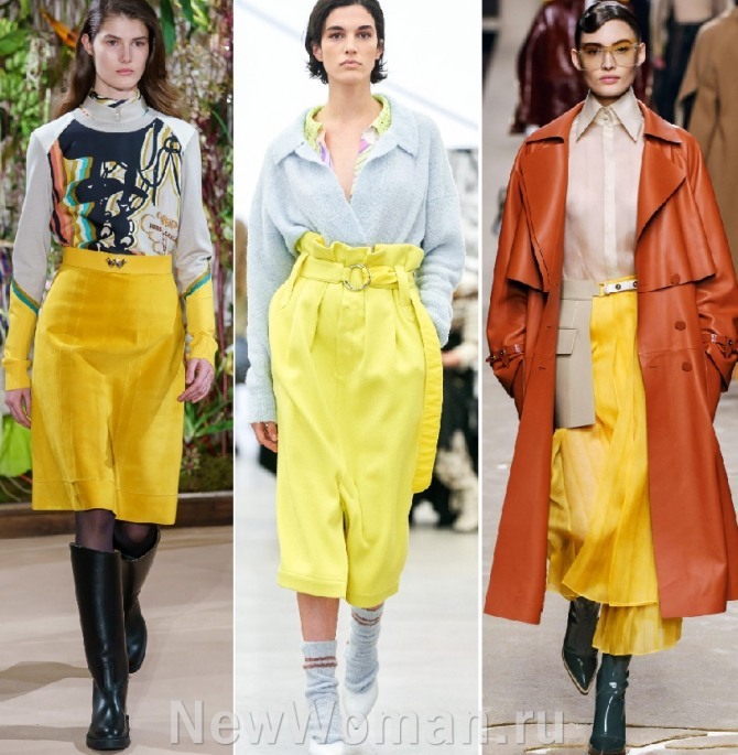 юбки какого цвета модные в 2020 году - желтого