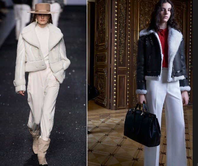 Короткие женские куртки-дубленки сезона Осень-Зима 2020 - белая и черная