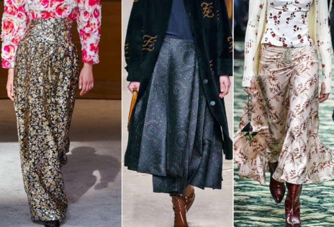 шелковые юбки с цветочным принтом - миди и макси, фото из дизайнерских коллекций на 2020 год