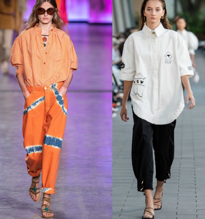 летние стильные молодежные образы для девушек 2020 - ансамбли с блузками и юбками