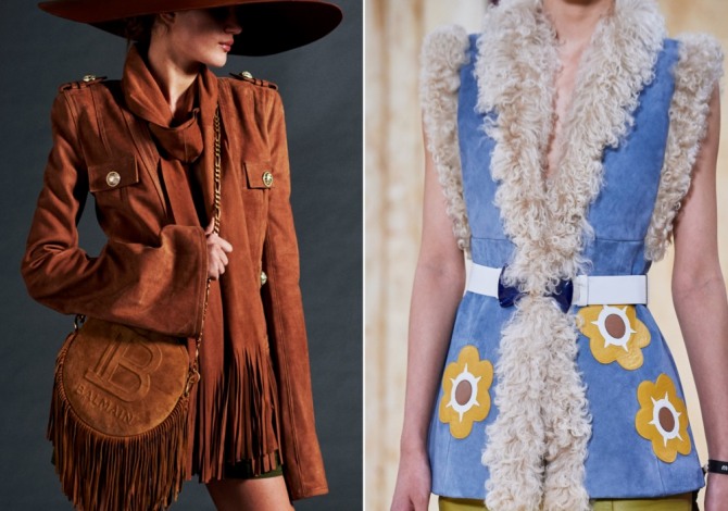 фото модных замшевых курток и жилетов весна-лето 2020 года из дизайнерских коллекций