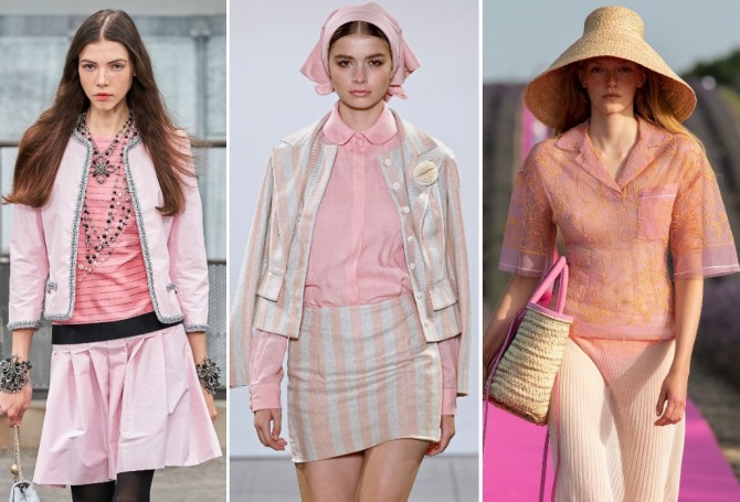 летние блузки 2020 розового цвета с модных дефиле