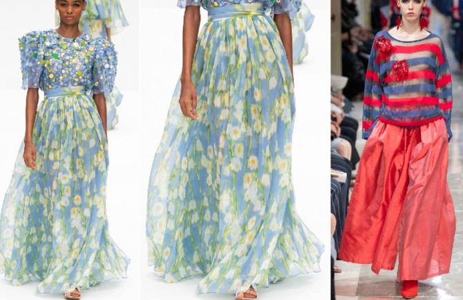 модные летние образы 2020 с длинными юбками из легкой ткани