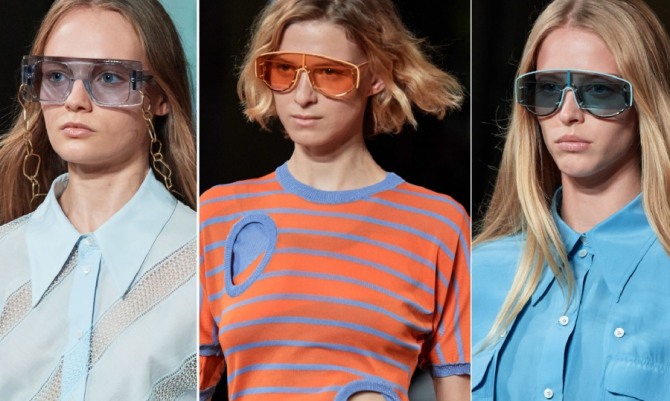модные молодежные очеи для девушек из цветного пластика оригинальной формы от бренда Stella McCartney - коллекция весна-лето 2020
